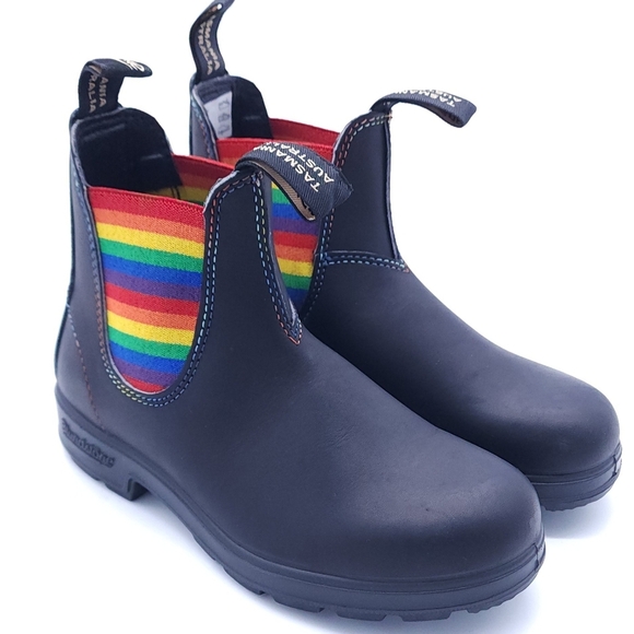 Blundstone Rainbow Pride Black Leather Chelsea Ankle Boots Womens 6 - Picture 6 of 13